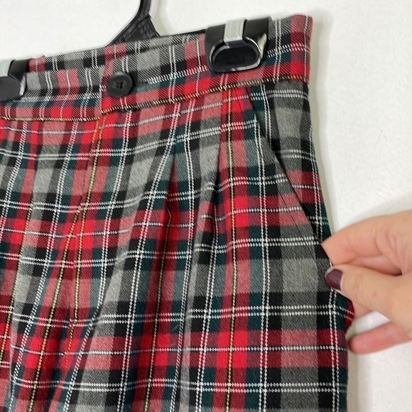 Urban Renewal linen high waisted pleats plaid pants made in USA - Picture 3 of 9